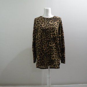 Bellamie__used long sleeve shirt_cheetah print with gold sequence elbow pads